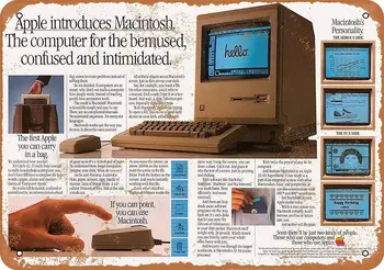 1984 Apple Macintosh Intro Ad Retro Metal Estanho Sinal De Arte Do Vintage Poster Placa Quintal De Assinar Cartas De Anime Sinal De Néon