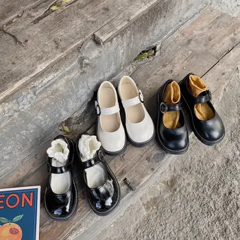 2023 Mulheres de Primavera do Pequeno Sapatos de Couro Academia Britânica de Estilo Único Aluno Sapatos Retrô Mary Jane Shoes