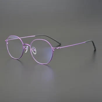 2023 Retro clássico óculos de armação homens designer de titânio puro rodada óptico de óculos de miopia de leitura de mulheres personalizado óculos