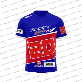 2023 Verão a Nova Moto esporte radical Azul de Corrida Casual 20 e 21 de Driver de Esportes Respirável T-shirt E Shorts