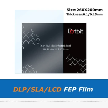 260*200 mm 0,1 mm/0,15 mm de Espessura LCD com Luz UV FEP Filme Folha De DLP SLA Impressora 3D de Peças
