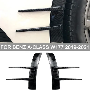 2Pcs Para o Benz Classe A-A180 A200 A220 pára-Choques na Frente do Bordo de Ventilação de Ar Guarnição Spoiler Canards Divisor de Estilo Carro de Acessórios