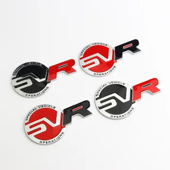 3D Metal SVR Logotipo Veículo Especial emblema Traseiro Tronco Emblema Adesivo para Gama Land Rover Sport Decalques