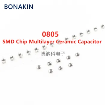 50PCS 0805 105K 1UF 16V 25V 50V 100V X7R 10% DE 2012 SMD Chip Capacitor Cerâmico Multilayer