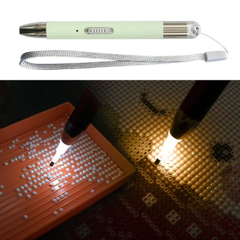  5D Diamante Pintura Ponto de Broca Caneta Conjunto de Ferramentas de USB Recarregável de Iluminação DIY Luminosa Bordado Desenho da Broca Caneta Acessórios