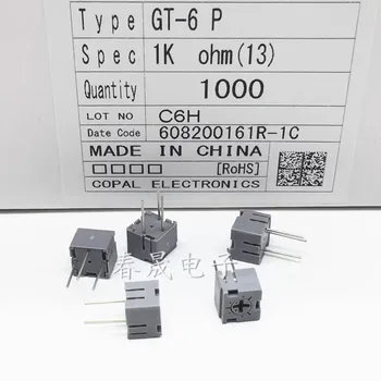 5pcs，afinadas potenciómetros, a GT-6 P 101 102 502, a resistência Ajustável, resistência de alta temperatura