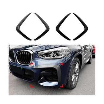 A Fibra de carbono ABS pára-choque Dianteiro Divisor de Spoiler da Luz de Névoa de Canard para BMW X3 X4 G01 G02 2018-2021 M Sport