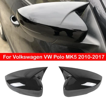 A Volkswagen VW Polo MK5 2010-2017 Retrovisor Espelho do Lado da Tampa Adesivo Asa Tampa Exterior da Porta Traseira Visualizar o Caso da Guarnição de Fibra de Carbono