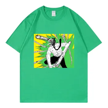 Anime Motosserra dos Homens T-Shirt de Algodão Solto Versão Homens T-Shirt de Alta Moda de Qualidade Mangas Curtas Casual, Confortável Curto Slee
