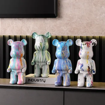 Bearbrick 27cm Esculturas de Resina Urso Estátuas Figura de Ornamento de Trabalho de Decoração de Casa, Decoração e Acessórios Decorativos Dropshipping