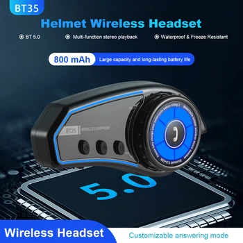 Capacete de Fone de ouvido com Luz Ambiente do Capacete da Motocicleta Fone de ouvido 800mAh compatível com Bluetooth 5.0 Assistente de Voz para Andar de Bicicleta