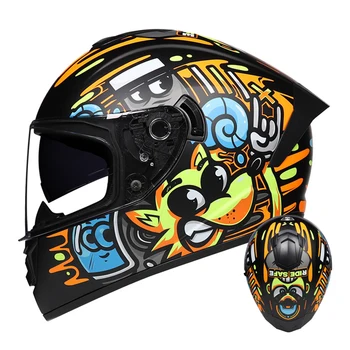 Colorido, A Cara Cheia De Motoqueiros De Capacete Respirável Motocross Kask Desgaste-Resistente Capacete Para Motocicletas Anti-Queda De Moto Acessórios