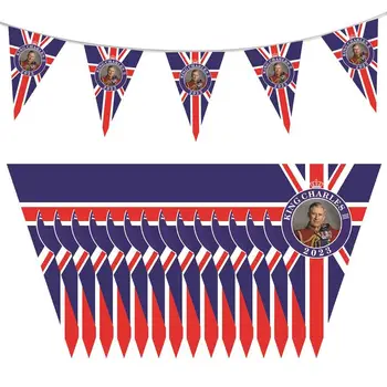 Coroação Decorações do Partido 2023 o Rei Carlos III, Faixa Para a Coroação Britânica Patriótica Royal Celebração de Suprimentos Triângulo