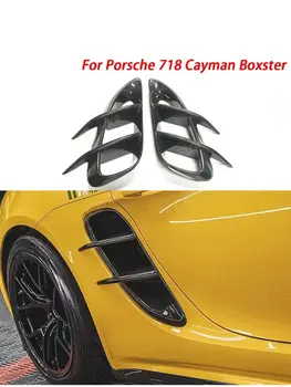De Fibra De Carbono De Trás Fender, A Ingestão De Ar De Ventilação Tampa Da Guarnição Para A Porsche 718 Cayman E Boxster Coupé 2016-2020 Acessórios Do Carro