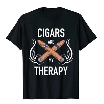 Diversão Fumante de charutos T-shirt Charuto é minha terapia presente para os homens Conforto Superior T-shir