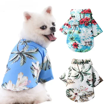 Estilo havaiano Cão Camisa de Verão Cão de Estimação, Roupas para Pequenas e Médias Cães Roupas de Cachorro Bulldog francês Pomerânia Roupas de Animais de estimação
