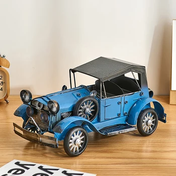 Estética Europeia de Arte em Ferro Velho Modelo de Carro de Artesanato de Trabalho Ornamento Crianças Coleção de Brinquedos de Presente de Decoração para a Casa, Decoração do Quarto