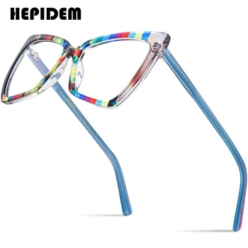 HEPIDEM Multicolor Acetato de Óculos Mulheres da Moda Olho de Gato Prescrição de Óculos 2023 Novos Homens de Óptica, Óculos Óculos H9335