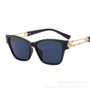 Ins de Moda Popular Praça Óculos de sol das Mulheres de Tendências Gradiente Marca Designer Tons UV400 Homens Vintage Olho de Gato de Óculos de Sol
