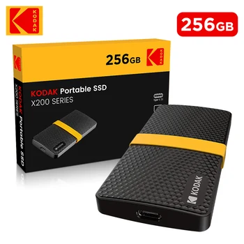 KODAK X200 Série PortableHD SSD Móvel Unidade de Estado Sólido de 256 gb SSD de Baixo Consumo de Energia de Rápida Leitura e Escrita de Baixo nível de Ruído SSD de 256GB