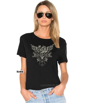 Korn Crânio Asas Meninas Juniores Black T-Shirt Nova Banda Merch Personalizar Tee Shirt23