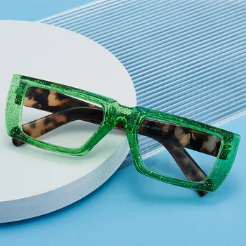 Moda Das Mulheres De Óculos De Armação Quadrada Clara Anti-Blu-Ray Óculos Retro Óptico De Computador Óculos De Luz Azul Bloqueio De Óculos