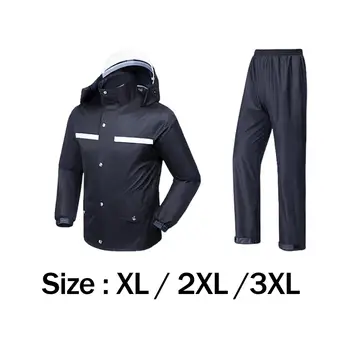 Moto Capa de chuva com Jaqueta e Calças de Elástico Rainwear para Homens e Mulheres