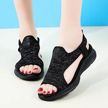 Mulheres Sandálias Leve Salto Sandálias de Verão, Sapatos para as Mulheres da Cunha Sandália com Plataforma de Sandalias Mujer Calçados de Verão Feminina