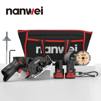 NANWEI Mini 12V serra circular para madeira / densidade / conselho de espessura conselho de administração / conselho firme, corte / Tpee-C interface de carregamento