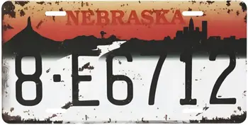 Nebraska Placa De Licença Vintage Da Placa De Licença De Decoração De Metal Oxidado Sinal De Carro Da Frente Da Placa De Licença Personalizada Da Placa De Licença
