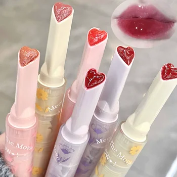 Novo Espelho Gloss Batom Caneta Da Forma Do Coração Firme Goiaba, Cereja Pink Gloss Crystal Lip Glaze Tonalidade Prima Tipo De Lip Balm Maquiagem