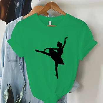 O Dançarino de Ballet T-shirt de Impressão de Moda Casual Mulheres de Roupas Femininas Kawaii coreano Tees Retro Harajuku Gráfico T-Shirts Y2k Superior Tee