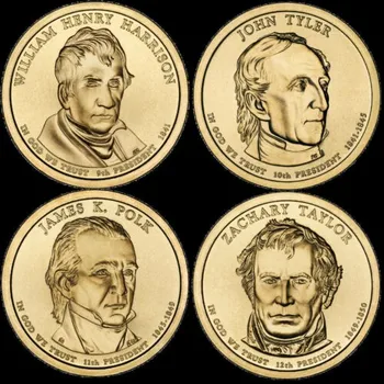 O Presidente dos EUA, de 9 a 12 de 2009, de US $1 Cobre Moeda Comemorativa Conjunto de Quatro volumes Completos UNC 100% Original