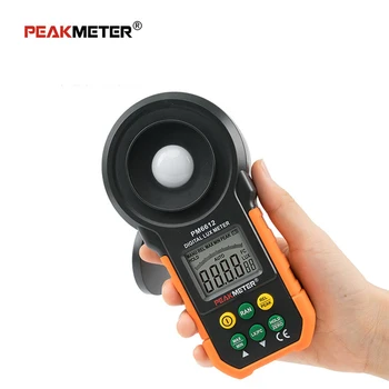 PEAKMETER MS6612 Digital Luxmeter De 200.000 Lux Luz de Teste de Medidor de Espectros de Alcance Automático Quente em todo o Mundo a Luz de Iluminação ferramenta de Medição