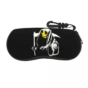 Personalizado De Banksy Grim Reaper Com Carinha De Óculos Caso Elegante De Graffiti Do Artista De Rua Shell De Óculos Caso De Óculos De Sol De Caixa