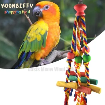 Pássaro De Mascar Brinquedo Engraçado Corda De Algodão Papagaio De Brinquedo Resistente À Mordida De Aves Rasgar Brinquedo Calopsitas Periquito Formação De Brinquedo Pássaro Acessórios
