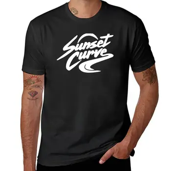 Pôr do sol Curva T-Shirt de desporto fã de t-shirts personalizadas camisetas Anime t-shirt plain white t-shirts homens