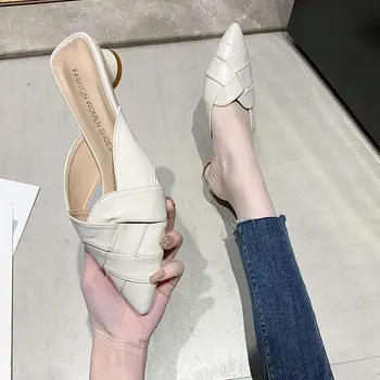 Sapatos femininos, Chinelos de Verão 2023 Nova Moda ao ar livre Apontado Muller Zapatillas Mujer Casa Sapatos Femininos Flip Flop