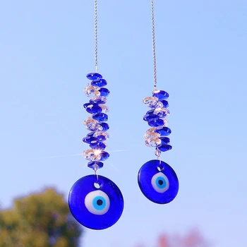 Sorte Turco Grego Amuleto Azul Redonda Grande Olho Místico De Proteção Carro Pingente