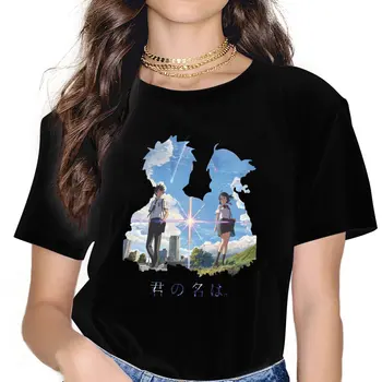 Taki x Mitsuha3 Roupas Femininas, o Seu Nome de Anime T-shirt Goth Vintage Feminino Top