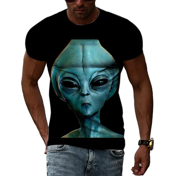 Ufo Alien Ficção científica Paranormal de Impressão 3D, Moda, Homens e Mulheres do Hip Hop Tendência Personalizado Pescoço Curto SleeveT-shirt