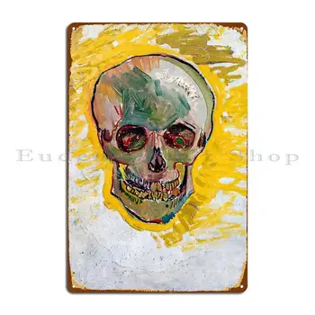 Van Gogh Crânio 1887 Placa De Metal Cartaz De Parede Placa De Projetos De Decoração Da Parede Do Pub Mural Barra De Estanho Sinal Cartaz