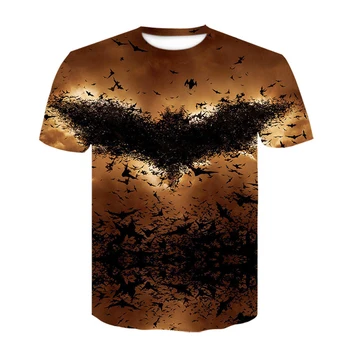 Verão Legal Novo Estilo Morcego gráfico t-shirts Para os Homens a Moda 3D Personalidade de Impressão de T-shirt Hip Hop harajuku manga curta t-shirts