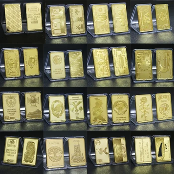 Várias Barras De Ouro Estados Unidos, Suíça, Alemanha, Europa, 1 Onça De Ouro Barra Do Ouro Banhado A Ouro Moeda De Artesanato Coleção De Presente