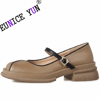 【EUNICE YUN】mulher couro Genuíno sapatos da Moda rasa boca de design coreano estilo Casual, Mocassins de banquetes e de desgaste de escritório